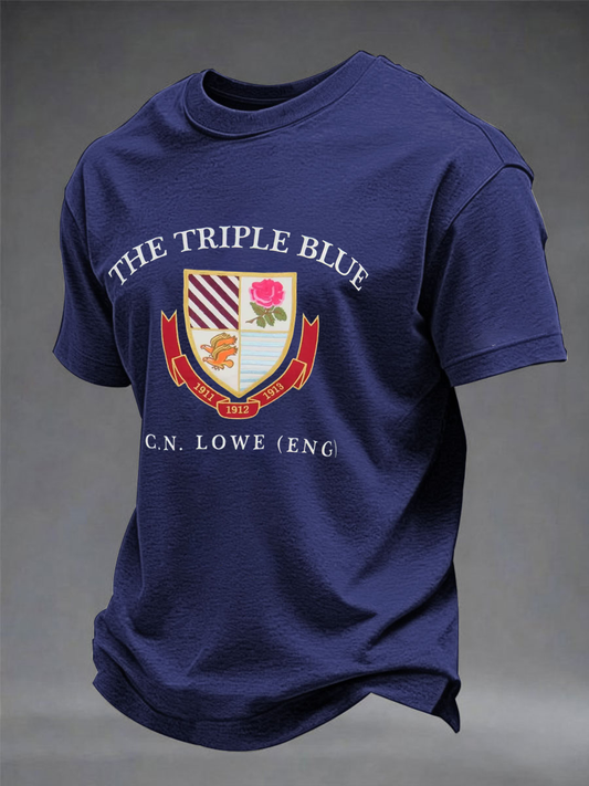 Men's England Rugby Lover Printed imitation cotton short-sleeved T-shirt