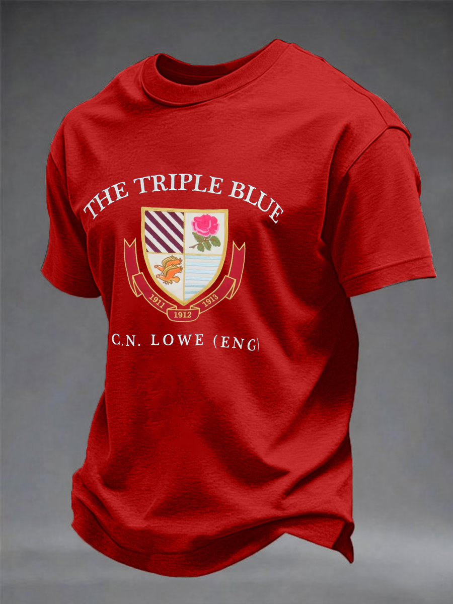 Men's England Rugby Lover Printed imitation cotton short-sleeved T-shirt