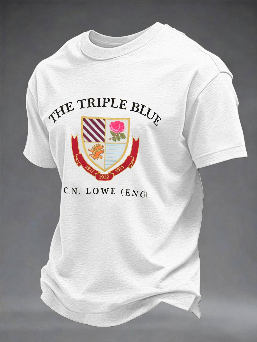 Men's England Rugby Lover Printed imitation cotton short-sleeved T-shirt