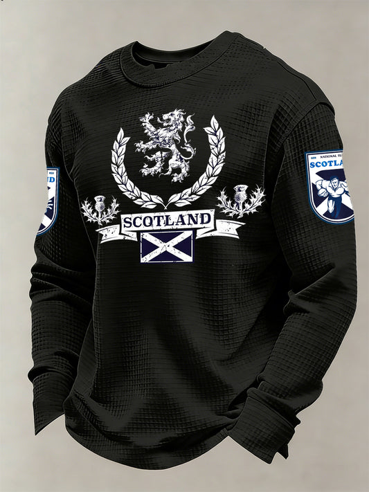 Men's Long-Sleeved Shirt With Scottish Rugby-Inspired Print