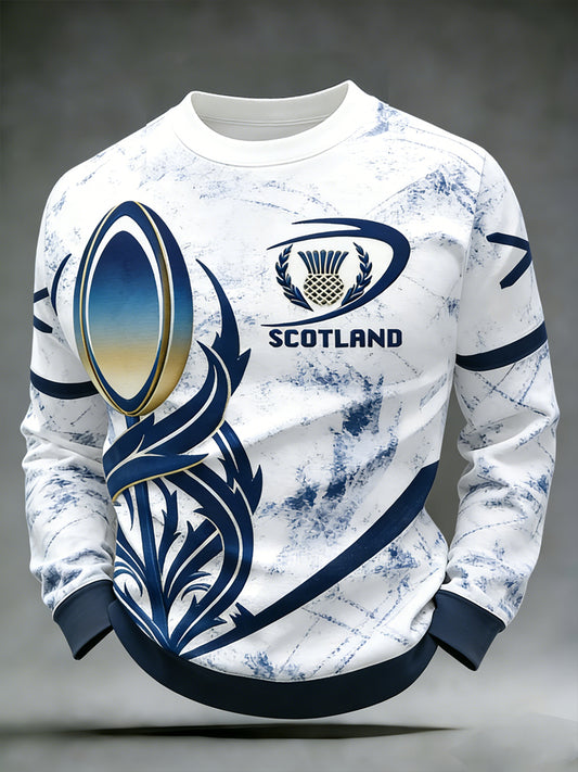Men's Scottish Rugby Print Polo Shirt