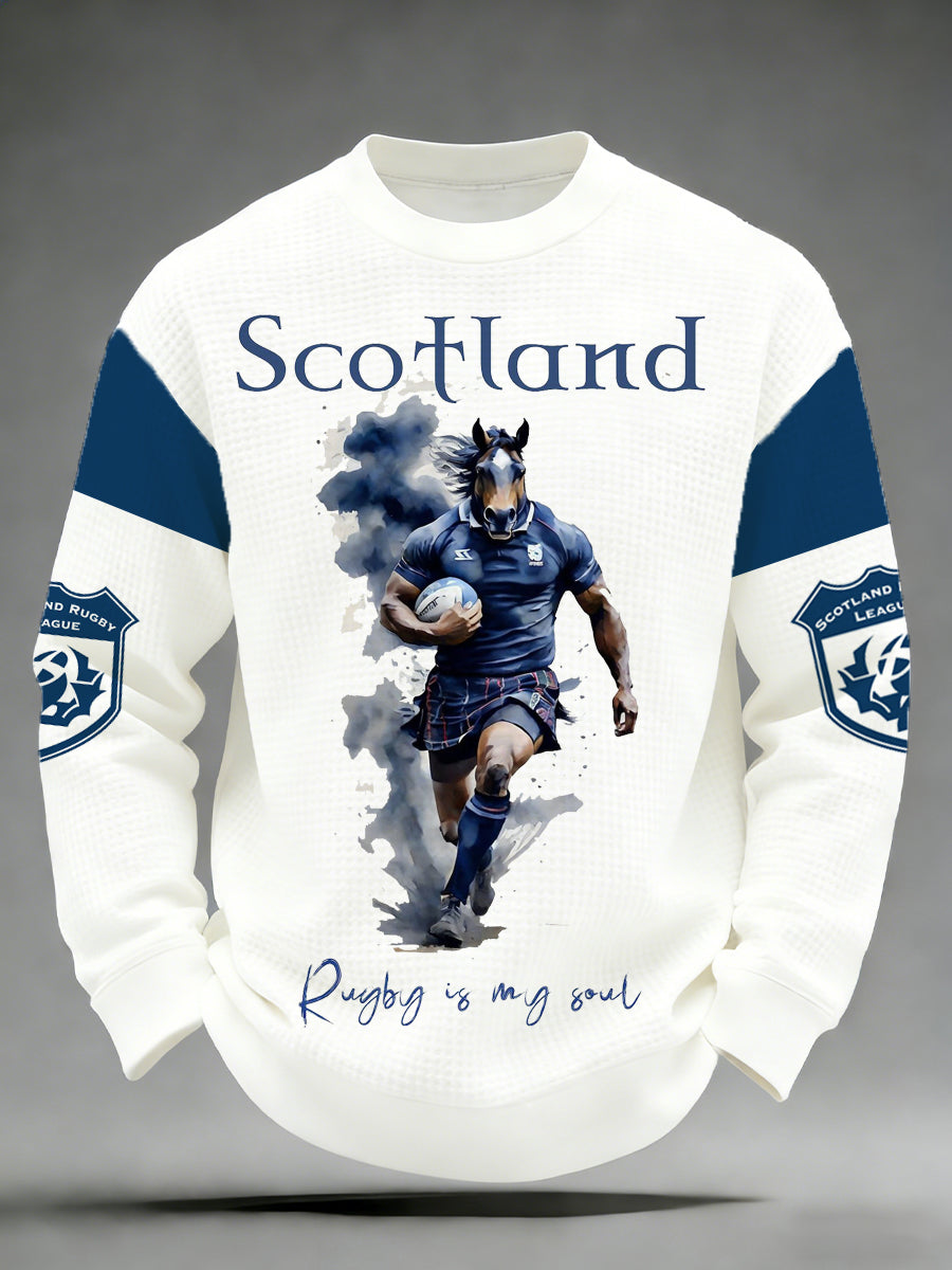 Men's Long-Sleeved Shirt With Scottish Rugby-Inspired Print