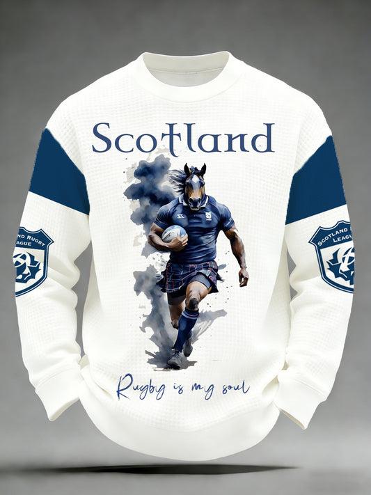 Men's Long-Sleeved Shirt With Scottish Rugby-Inspired Print