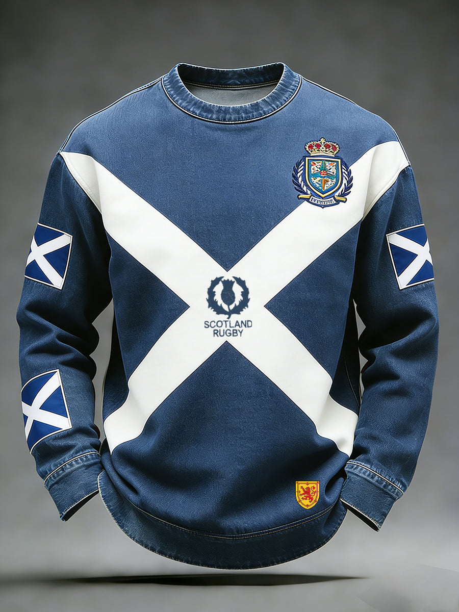 Men's Scottish Rugby Print Polo Shirt