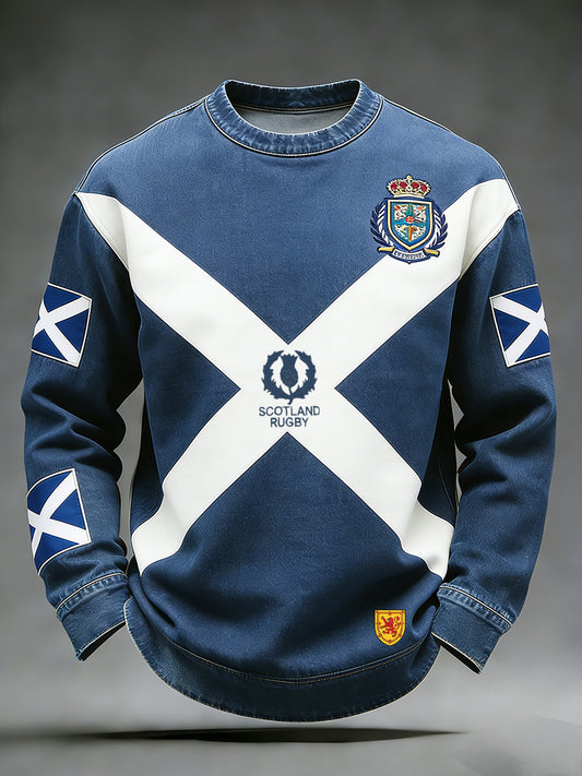 Men's Scottish Rugby Print Polo Shirt