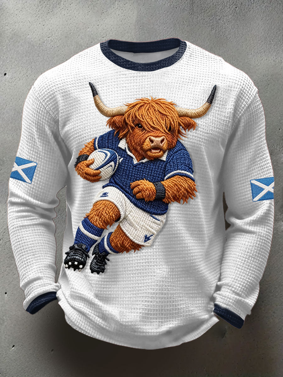 Men's Scotland Rugby Lover Printed Waffle T-shirt