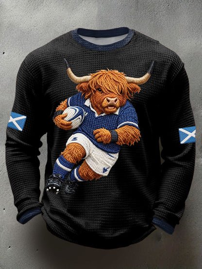 Men's Scotland Rugby Lover Printed Waffle T-shirt