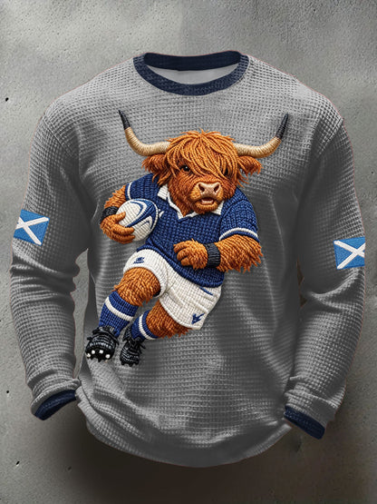 Men's Scotland Rugby Lover Printed Waffle T-shirt