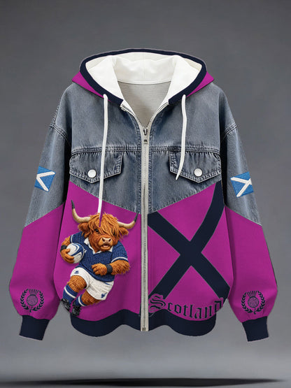 Women's Scotland Rugby Lover Printed Coat