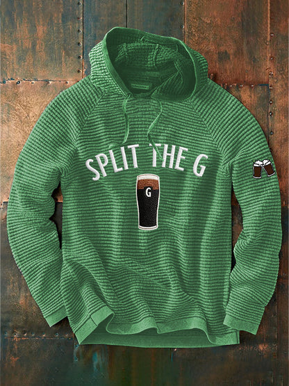 Men's St. Patrick's Day Split the G  Printed  Hoodie