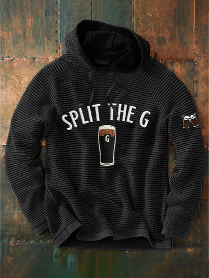Men's St. Patrick's Day Split the G  Printed  Hoodie