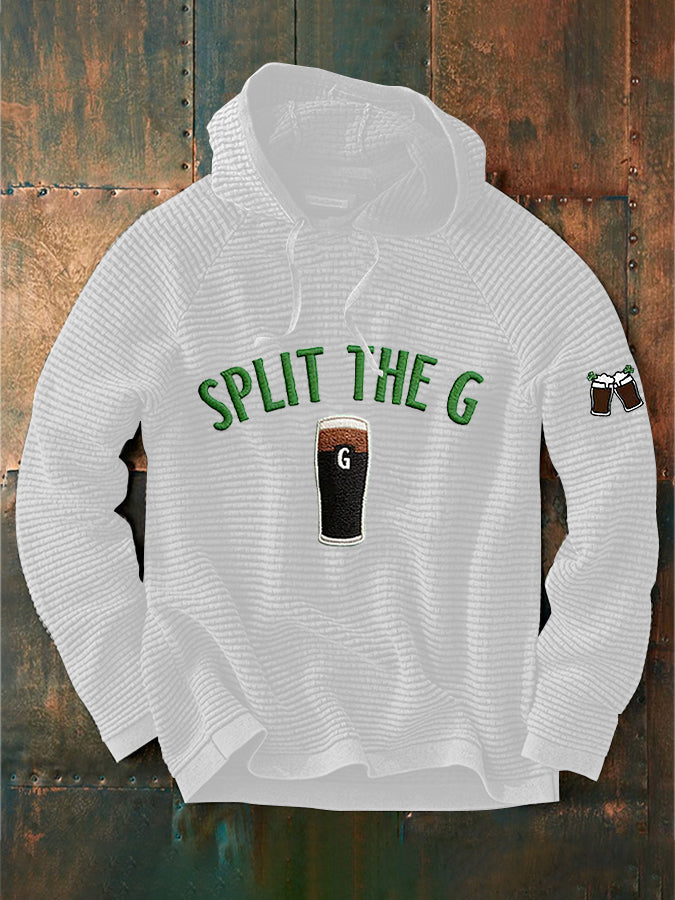 Men's St. Patrick's Day Split the G  Printed  Hoodie