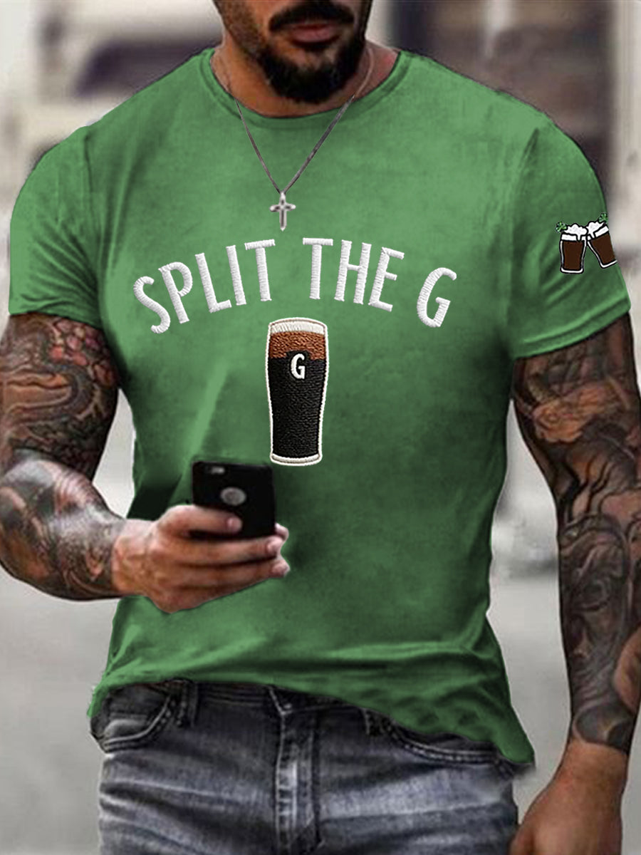 Men's St. Patrick's Day Split the G Printed Short Sleeve T-Shirt