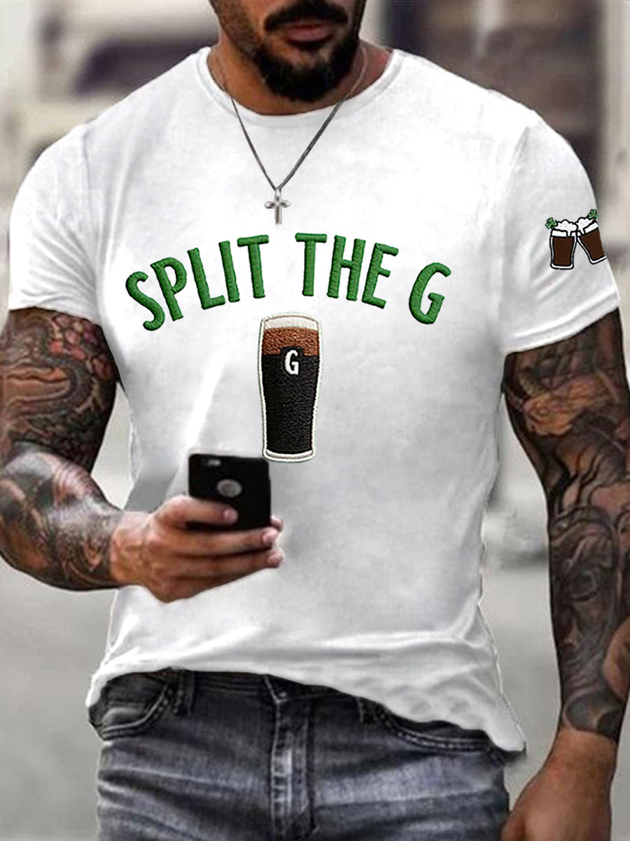 Men's St. Patrick's Day Split the G Printed Short Sleeve T-Shirt