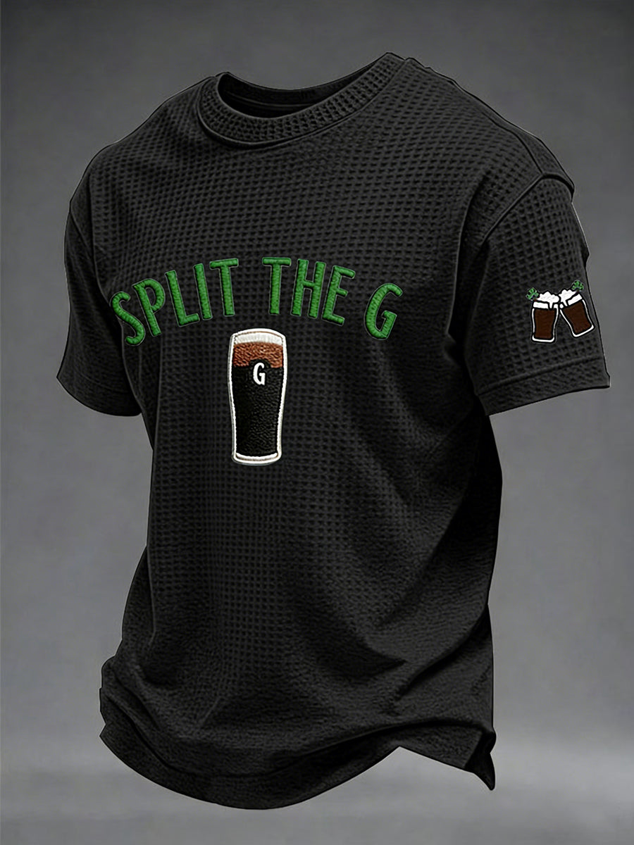 Men's St. Patrick's Day Split the G Printed Waffle Short Sleeve T-Shirt