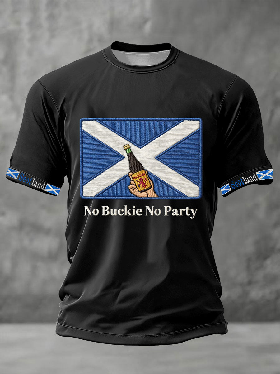 Men's Scotland Football Lover No Buckie No Army Printed T-shirt