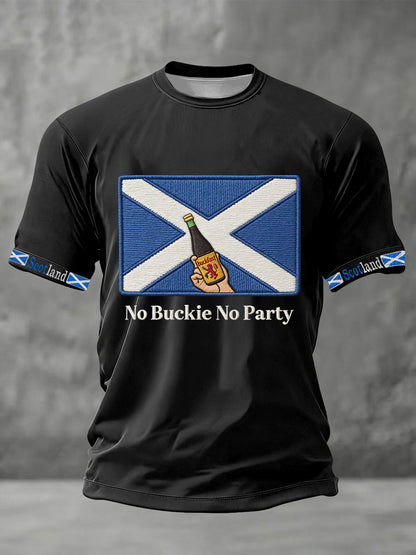 Men's Scotland Football Lover No Buckie No Army Printed T-shirt