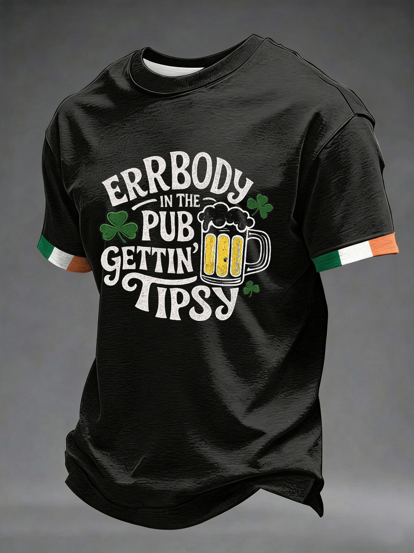 Men's St. Patrick's Day Errbody In The Pub Geetin Tipsy Beer Printed T-shirt