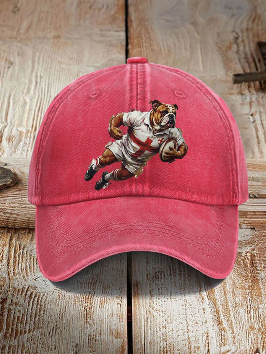 Unisex England Rugby British Bulldog Graphic Print Hat