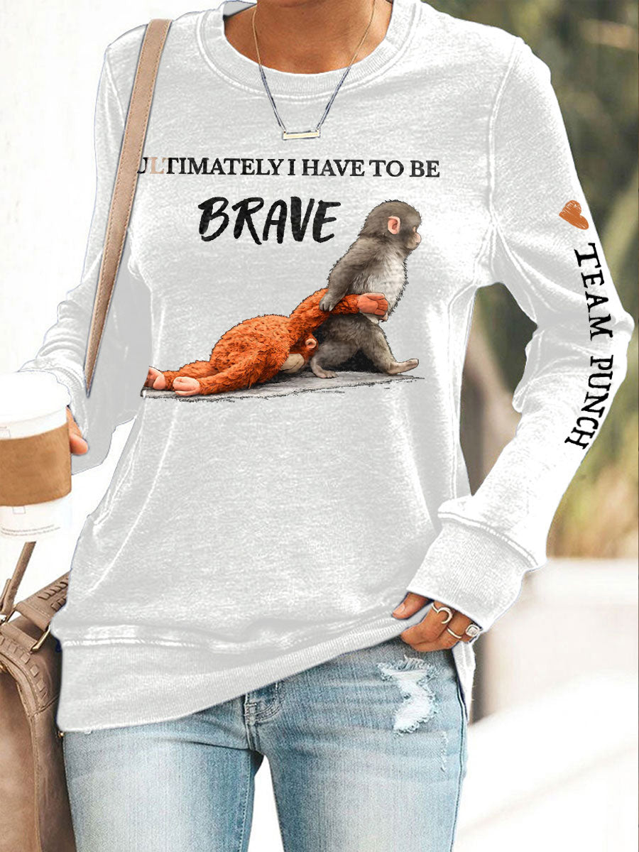 Women's Punch Monkey Brave Printed Sweatshirt