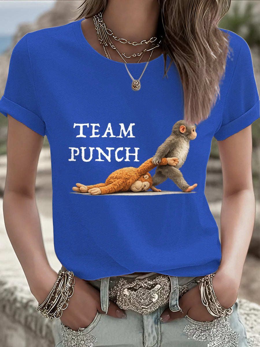 Women's Punch Monkey Brave Printed T-Shirt