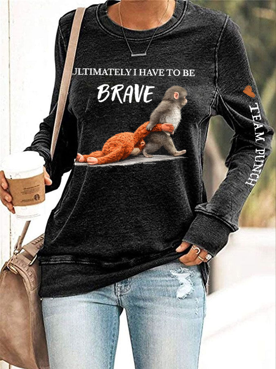 Women's Punch Monkey Brave Printed Sweatshirt