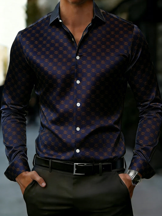 Men's Business Style Printed Shirt