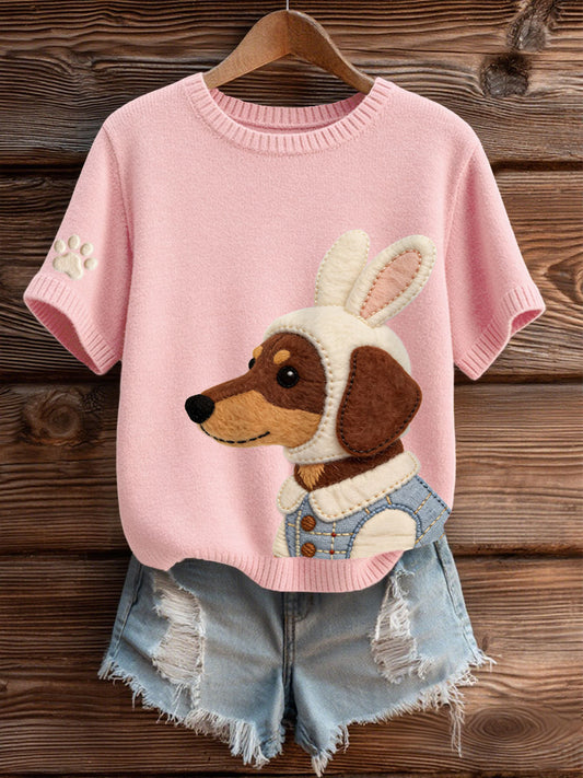 Women's Easter Dachshund Bunny Costume Tops