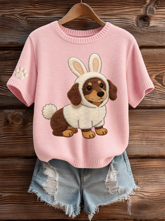 Women's Easter Dachshund Bunny Costume Tops