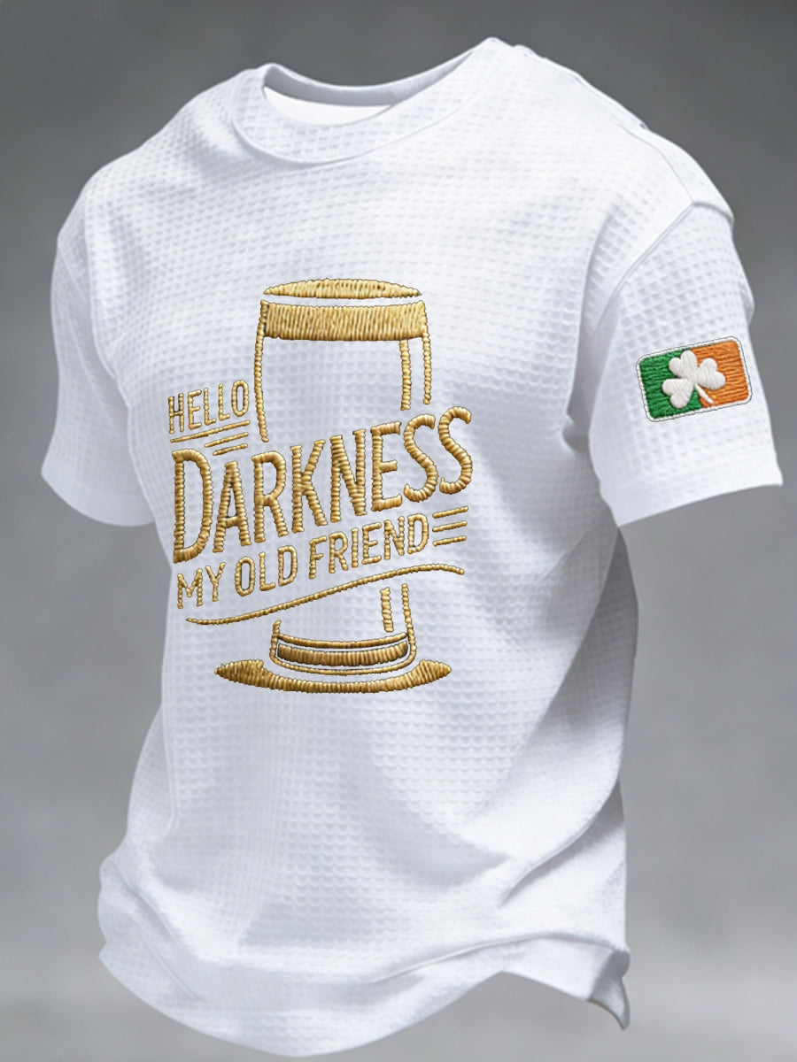 Men's Hello Darkness My Old Friend Waffle Short Sleeves T-shirt