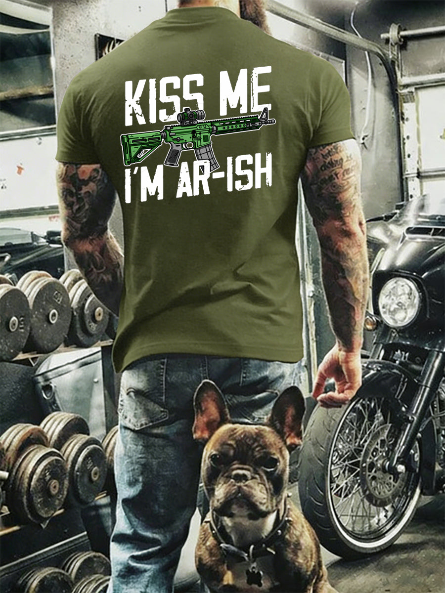 Men's Kiss Me I'm AR-ish Printed T-shirt