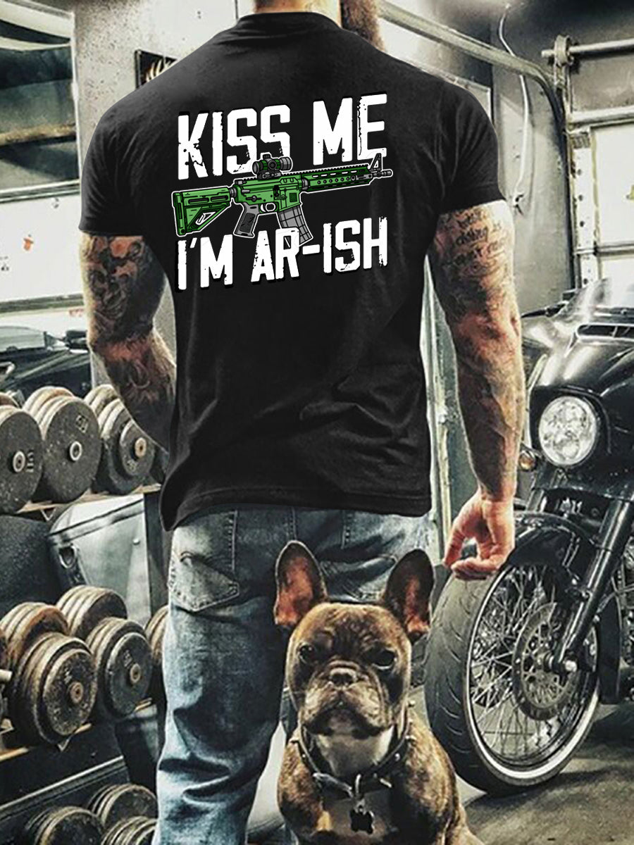 Men's Kiss Me I'm AR-ish Printed T-shirt
