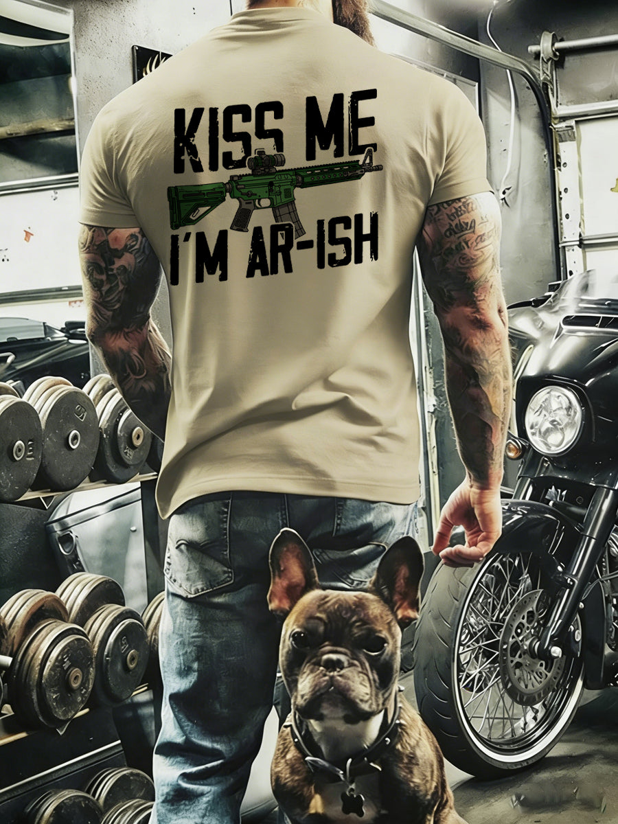 Men's Kiss Me I'm AR-ish Printed T-shirt