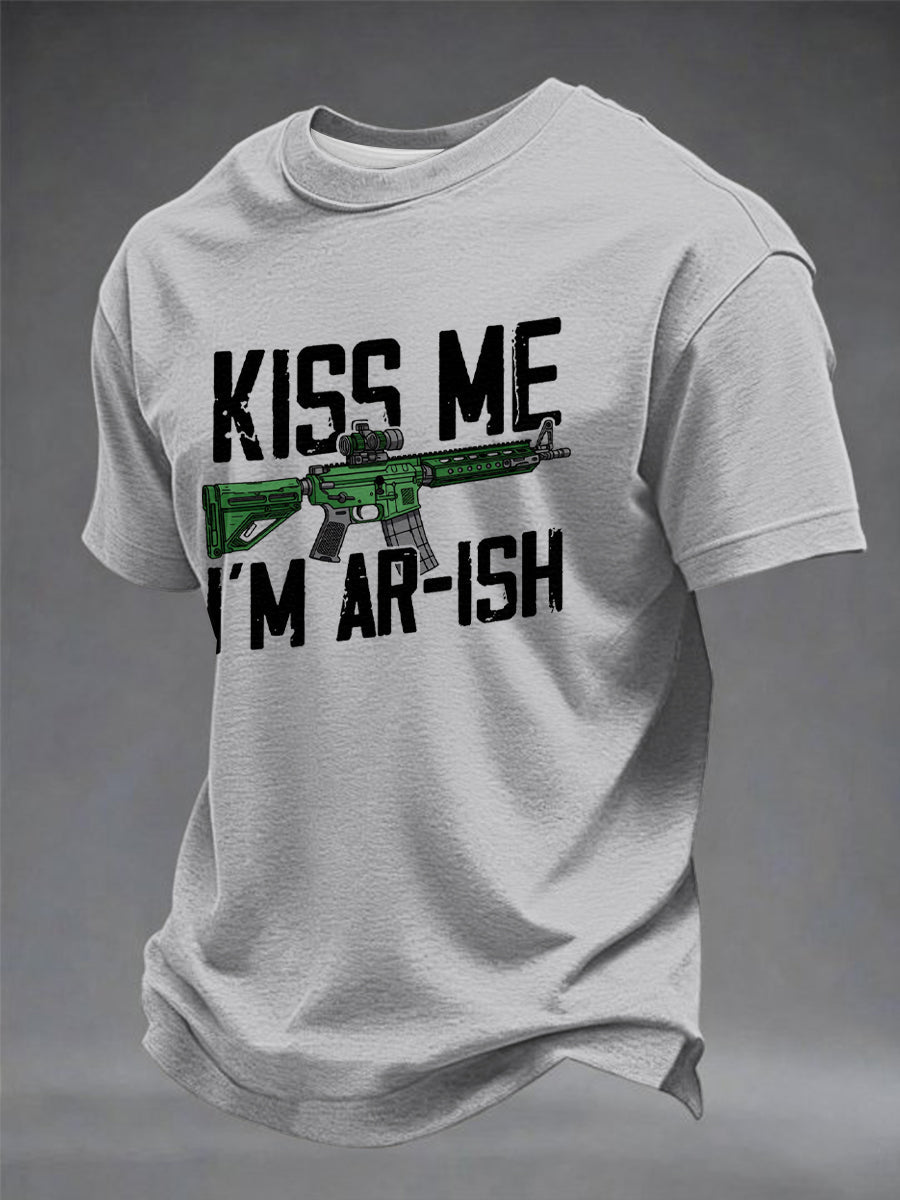 Men's Kiss Me I'm AR-ish Printed T-shirt