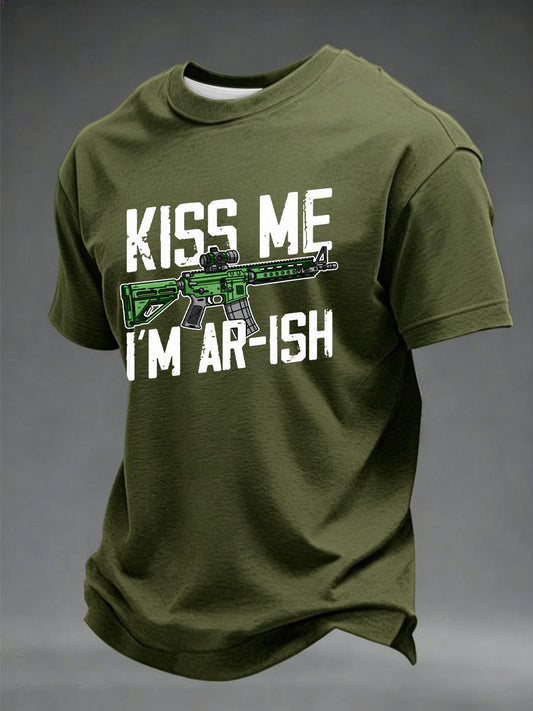 Men's Kiss Me I'm AR-ish Printed T-shirt