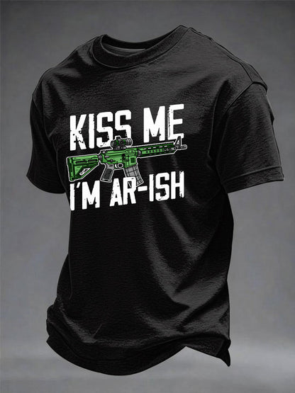Men's Kiss Me I'm AR-ish Printed T-shirt
