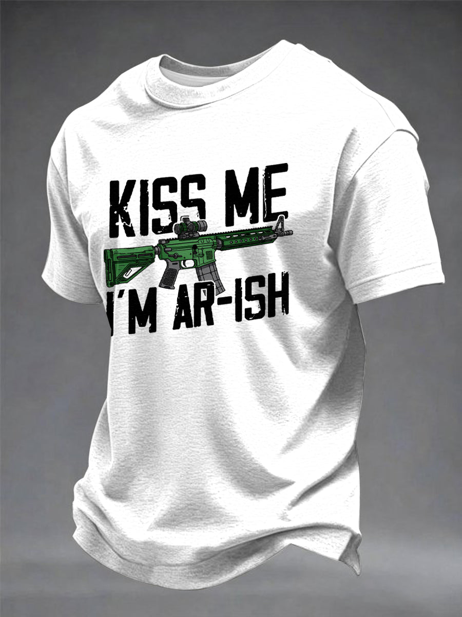Men's Kiss Me I'm AR-ish Printed T-shirt