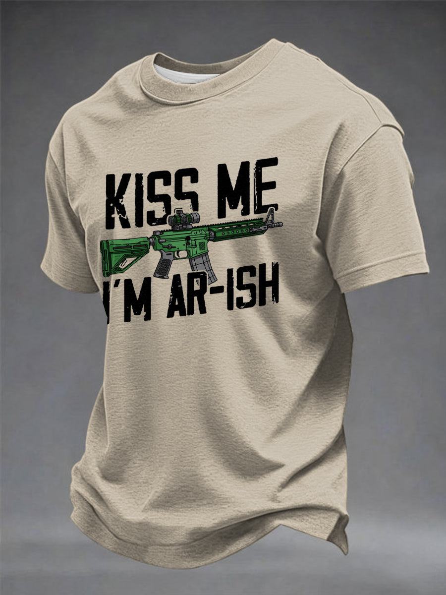Men's Kiss Me I'm AR-ish Printed T-shirt