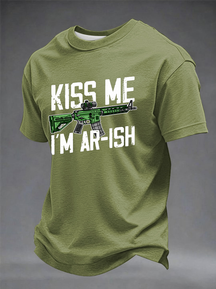 Men's Kiss Me I'm AR-ish Printed T-shirt