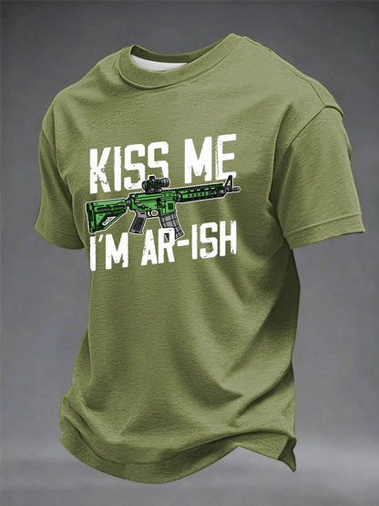 Men's Kiss Me I'm AR-ish Printed T-shirt