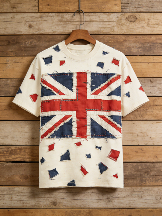 Women's Union Jack patchwork print short-sleeved T-shirt