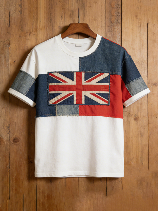 Women's Union Jack patchwork print short-sleeved T-shirt