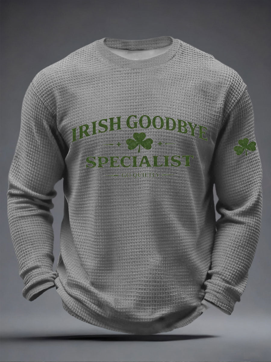Men's Irish Goodbye Waffle Print Casual T-Shirt