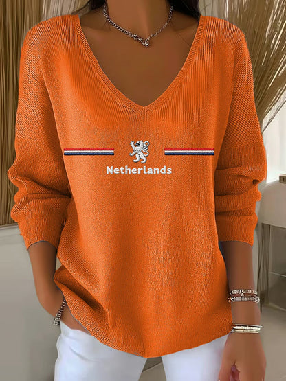 Women's KoningsdagV-Neck Ribbed Top