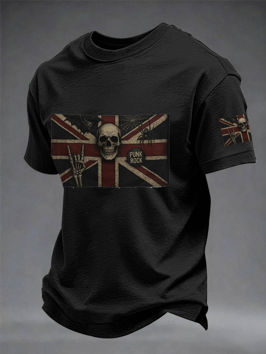 Men's Gothic Parody UK Art imitation cotton short-sleeved T-shirt