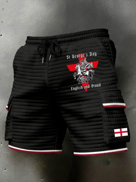 Men's St George's Day plaid shorts