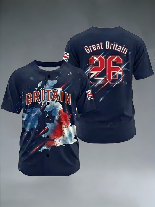 Unisex Britain Baseball Peinted short sleeves t-shirt