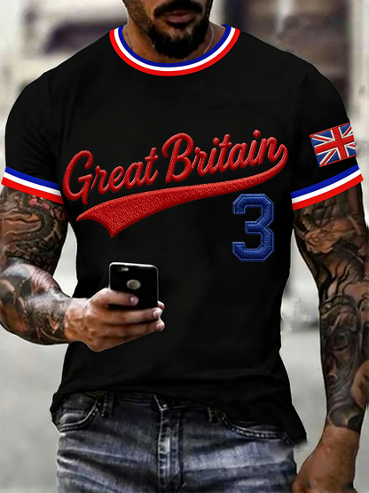 Men's Britain Baseball Peinted short sleeves t-shirt