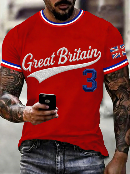 Men's Britain Baseball Peinted short sleeves t-shirt