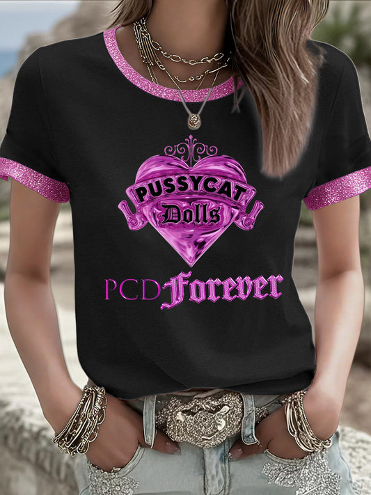 Women's Music Lover The Dolls Printed T-Shirt